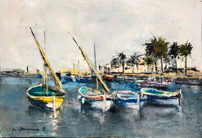 null Michel JOUENNE ( born in 1933)
the sharp ones in the harbor,
oil on canvas,...