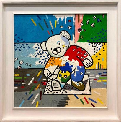 null LAFORTUNE Jacky, born in 1946

Teddy bear polka, 2019,

painting on panel (small...