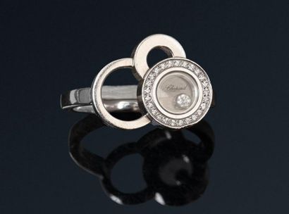 CHOPARD CHOPARD

Happy diamonds" ring in 18K (750) white gold, the bezel comprising...