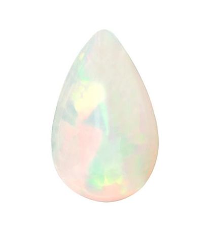null Opal pear cabochon on paper. 

Accompanied by a GIA certificate dated 30/10/20....