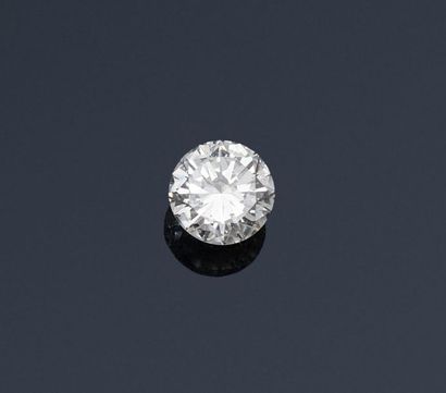 null Bague solitaire en or gris 18K (750) et platine ornée d'un diamant rond taille...