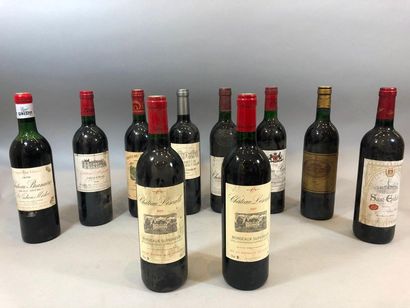 null 10 bouteilles Bordeaux 85, Branaire 70, Giscours 86, Carbonnieux 95