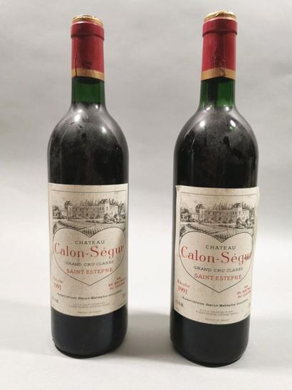 null 2 bouteilles de Château CALON-SEGUR, 3° cru Saint-Estephe 1991