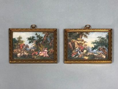 null Jean-Baptiste HUET (1745-1811), D'après,

Scènes galantes dans des paysages...
