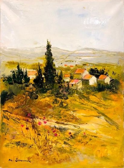 null JOUENNE Michel, né en 1933,

Le petit hameau,

huile sur toile, signée en bas...