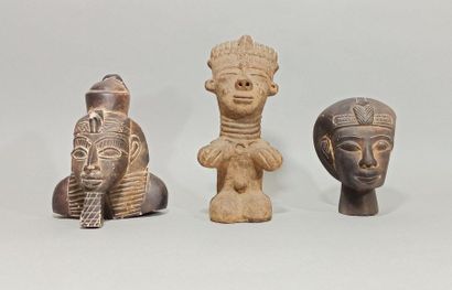 null Egyptomanie et Afrique, XXème siècle

Réunion de trois sculptures

H.: 21 cm...