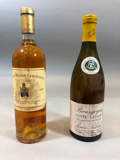null 2 bouteilles VINS BLANC, Lamontagne 2003, 1 Bourgogne L.Latour
