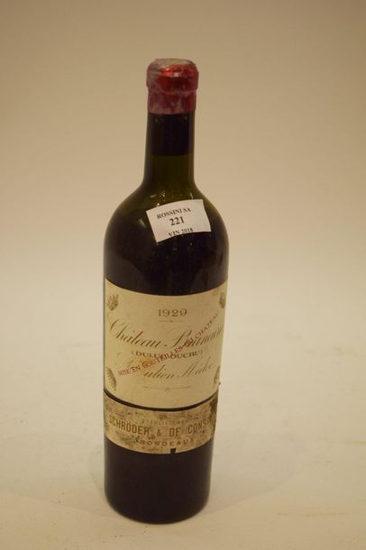 null 1 bouteille CHATEAU. BRANAIRE-DUCRU, 4° cru Saint-Julien 1929 (B) 



