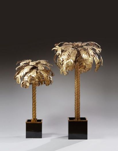 null JANSEN HOUSE

Palm tree" floor lamp with a structure of chiselled and welded...