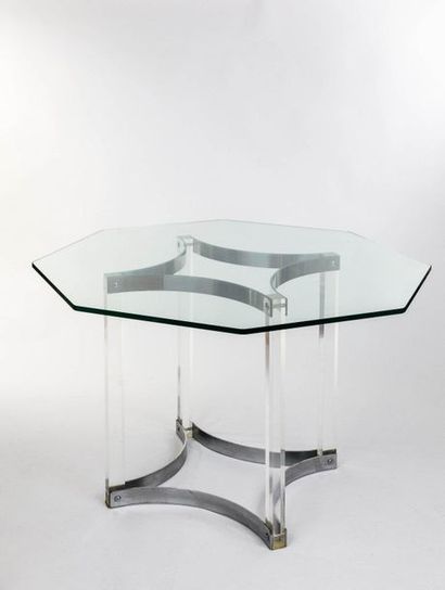 null ALBRIZZI Alessandro 1934-1994

Octagonal glass, Plexiglas and Chrome table,...