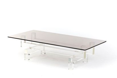 null DUMAS Michel (XX)

Rare table basse modulaire plexiglas et verre fumé, circa...