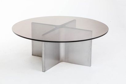 null FERMIGIER Etienne 1932-1973

Very rare stainless steel table with glass top

Height...