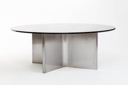 null FERMIGIER Etienne 1932-1973

Very rare stainless steel table with glass top

Height...