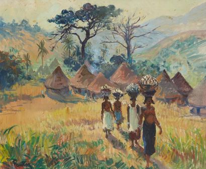 null PONTOY Henri Jean, 1888-1968

Carriers moving away from the village, Guinea,...