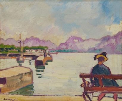 null VALTAT Louis, 1869-1952

Lac du Bourget, woman sitting on a bench, 1939

oil...