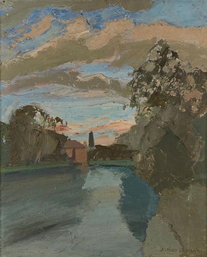null LOMBARD Alfred, 1884-1973

River at dusk, Normandy, circa 1927

oil on board

signed...
