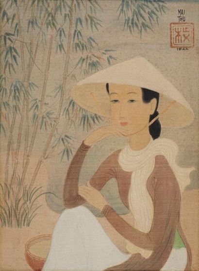 null MAI THU, 1906-1980

Young woman at the water's edge, 1942

watercolour and gouache...