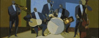 null HILAIRE Camille, 1916-2004
Jazz, 1963
oil on canvas (a few cracks), repainted...