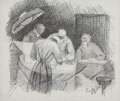 null TOFFOLI Louis, 1907-1999

Operating theatre

black and brown ink drawing on...