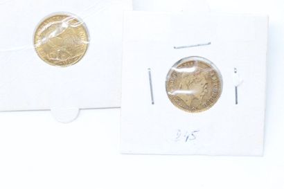 Lot composé de 2 pièces de 10 francs Napoléon...