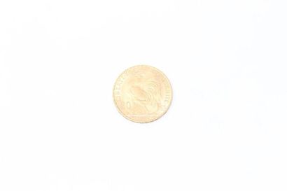 null Pièce en or de 20 francs au Coq (1910).

TTB à SUP. 

Poids : 6.45 g. 