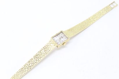 LONGINES LONGINES
Montre bracelet de dame, boîtier rectangulaire en or jaune 18k...