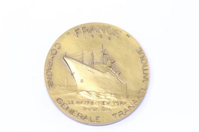 null Compagnie Générale Transatlantique médaille en bronze
Avers : profil gauche...