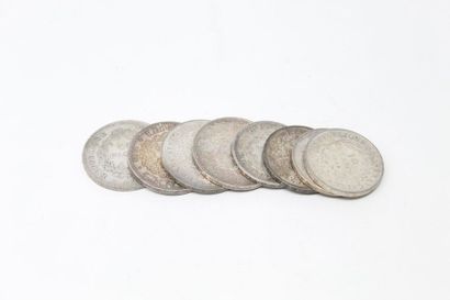 null Ensemble de 8 pièces en argent type Hercule :

5 francs 1873 A - 1876 A

10...
