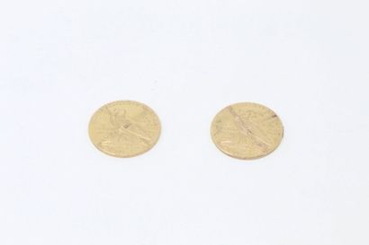 null Deux pièces en or de 2½ dollars "Indian Head - Quarter Eagle". (1908 ; 1912)

TB...