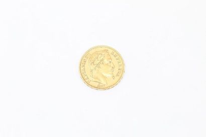 Pièce en or jaune de 20 Francs Napoléon III...