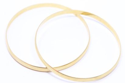 null Deux bracelet jonc en or jaune 18k (750). 

Diam. : 7 cm. - Poids : 33.06 g....