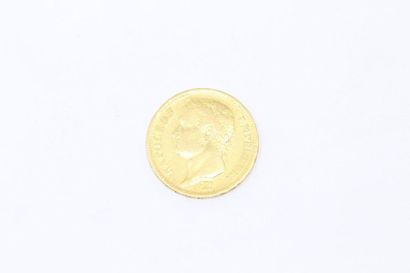 Coin of 40 francs Napoleon head laureate,...