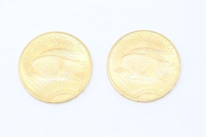 null Lot de deux pièces de 20 dollars or Liberty, 1924.

Poids : 66.8 g.