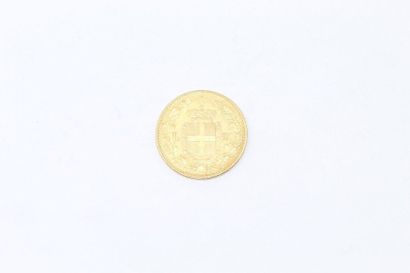 null 20 lira gold coin Umberto I (1882). 

TB to APC. 

Weight: 6.42 g. 

