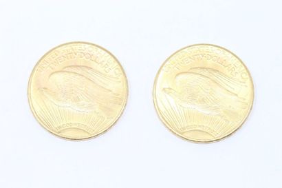 null Lot de deux pièces de 20 dollars or Liberty, 1927.

Poids : 66.8 g.