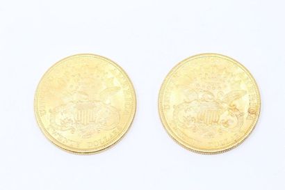 null Lot de deux pièces de 20 dollars or Liberty, 1895, 1896.

Poids : 66.8 g.