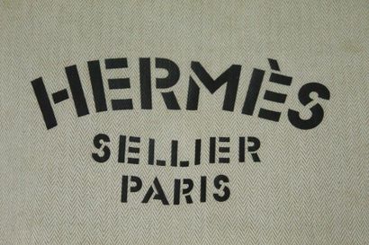 HERMES HERMES 

Sac en toile beige et cuir naturel porté main logo typé "HERMES SELLIER...