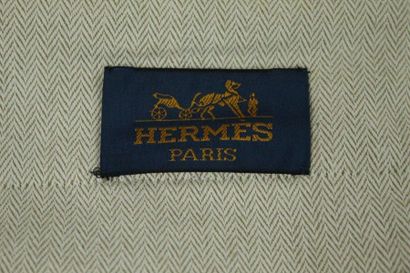 HERMES HERMES 

Sac en toile beige et cuir naturel porté main logo typé "HERMES SELLIER...
