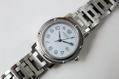 HERMES HERMES 

Wristwatch, round metal case, dial with white background and Arabic...