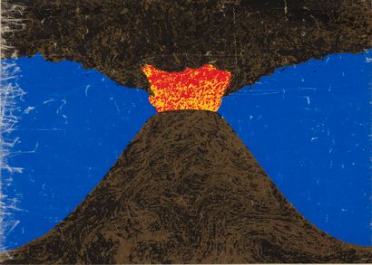  MARI Enzo, d'après 
Le volcan, série de la nature, 1965 
sérigraphie en couleurs...