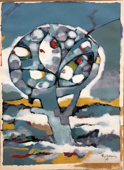 null PAPDOPOULOS Plato, born in 1930,

Tree, 1989,

painting on paper, signed and...
