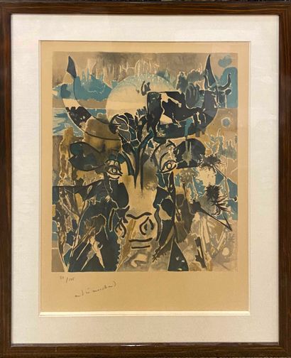 Marchand André (1907-1977) 
le boeuf, lithographie 
signé en bas à gauche justifiée...