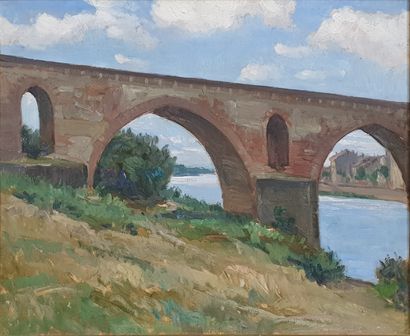 null ZEZZOS Georges (1883-1959)

Le pont, Montauban

Huile sur toile. non signée

cachet...