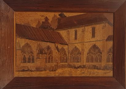 null ANDERSEN, 20th century,

The cloister of Saint Dié, 1921,

painting in wood...