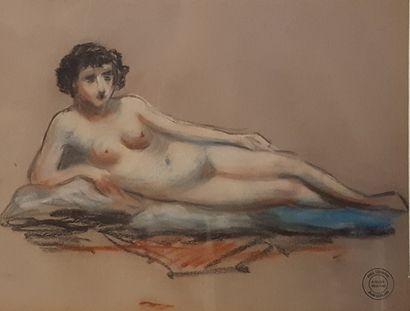 null SORLAIN Jean (1859-1942) [Paul Denarié says]

Naked allangui, 

Pastel on grey...
