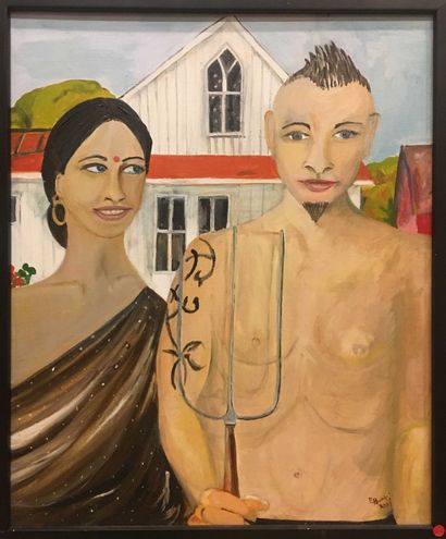 null BARKI Elena (born 1943)

Couple 

2009

Painting on canvas signed lower right...
