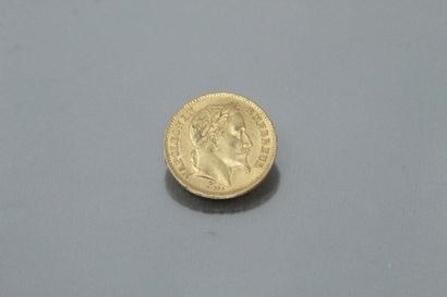 Gold coin of 20 francs Napoleon laurée head...