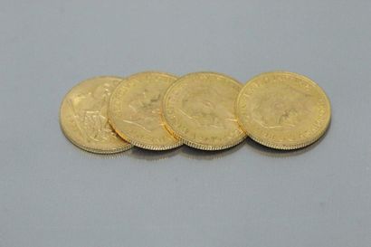 Four gold coins 1 sovereign George V 1931

TB...