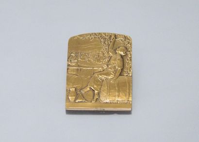null Emile MONIER (1883-1970).

Médaille en bronze à patine doré commémorant vraisemblablement...