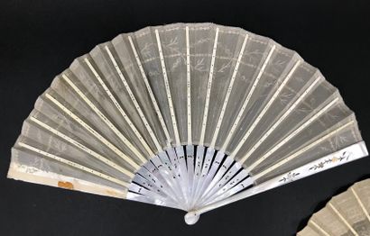 null Two fans, circa 1900

*One, the leaf embroidered with a braid of laurels in...